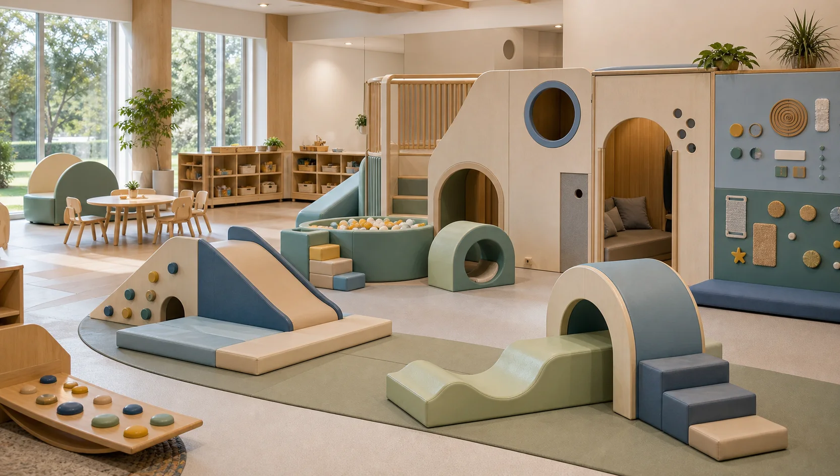 Soft-play installation for an early learning room.